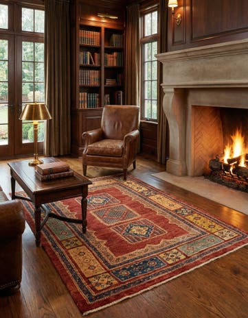 3' 8 x 5' 2 Kashkuli Wool Rug