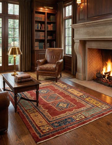 3' 8 x 5' 2 Kashkuli Wool Rug
