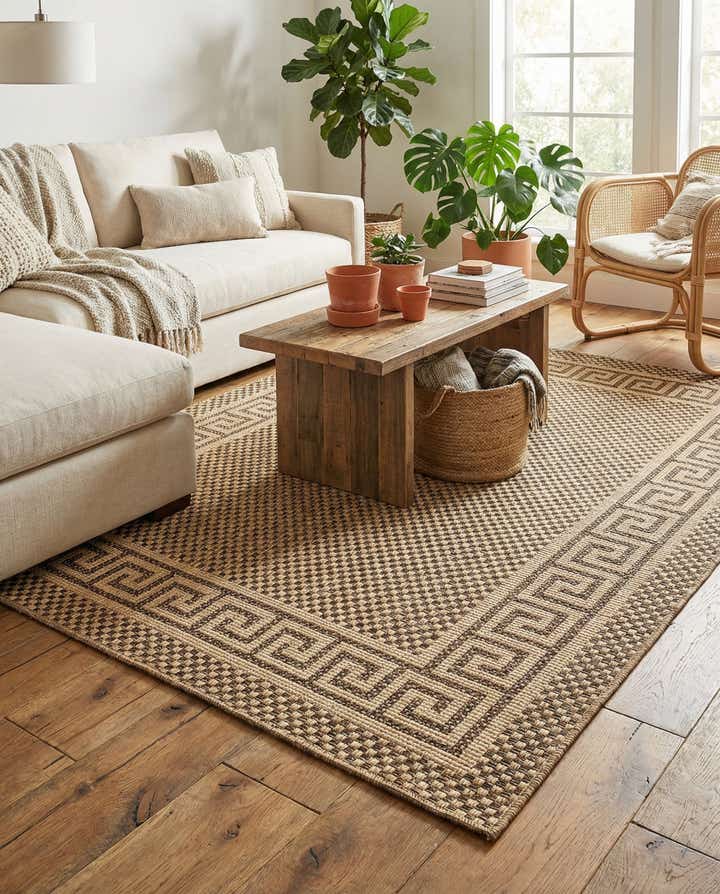 4' x 6' Easy-Clean Border Indoor / Outdoor Rug