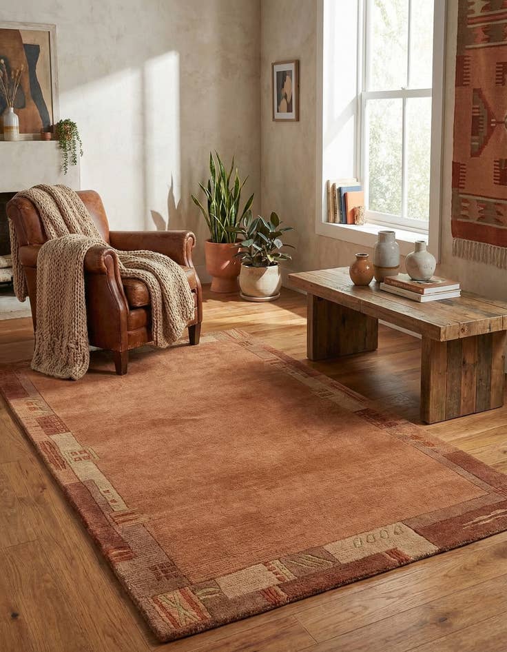 Detail image of  2' 4 x 4' 7  Hand Knotted Nepal Wool Rug