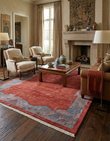 8' 4 x 11' 6 Hand Knotted Tibet Wool Rug