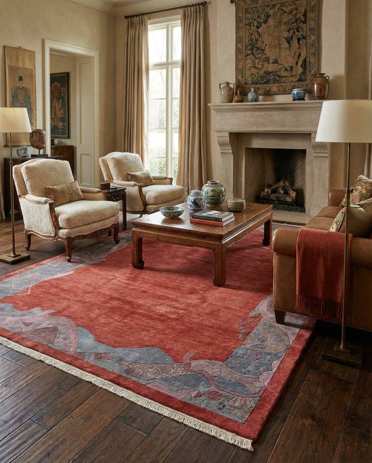 Detail image of 8' 4 x 11' 6 Hand Knotted Tibet Wool Rug