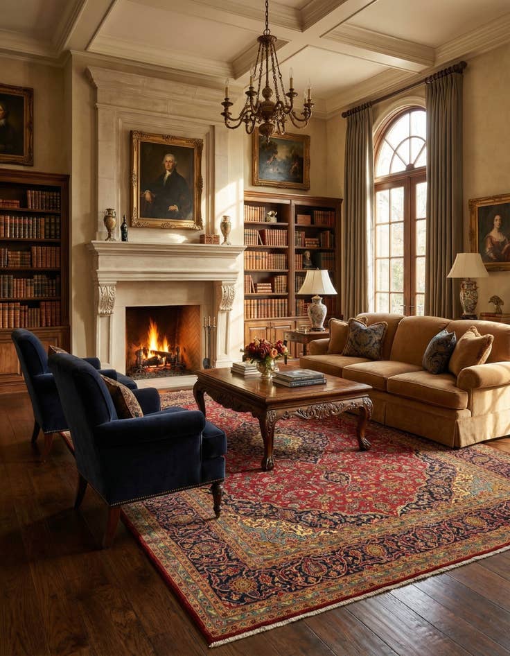 Detail image of  9' 9 x 13' 5  Hand Knotted Kashan Persian Wool Rug