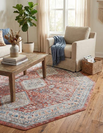Red Newport Octagon Rug