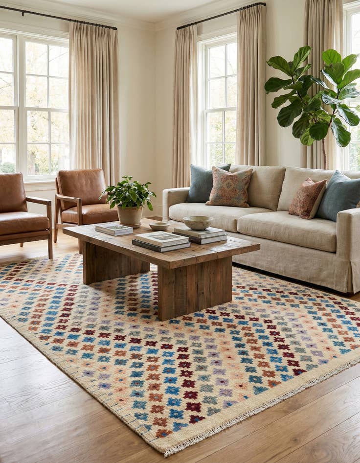 Detail image of 5' 6 x 8' 3  Hand Knotted Darya Wool Rug