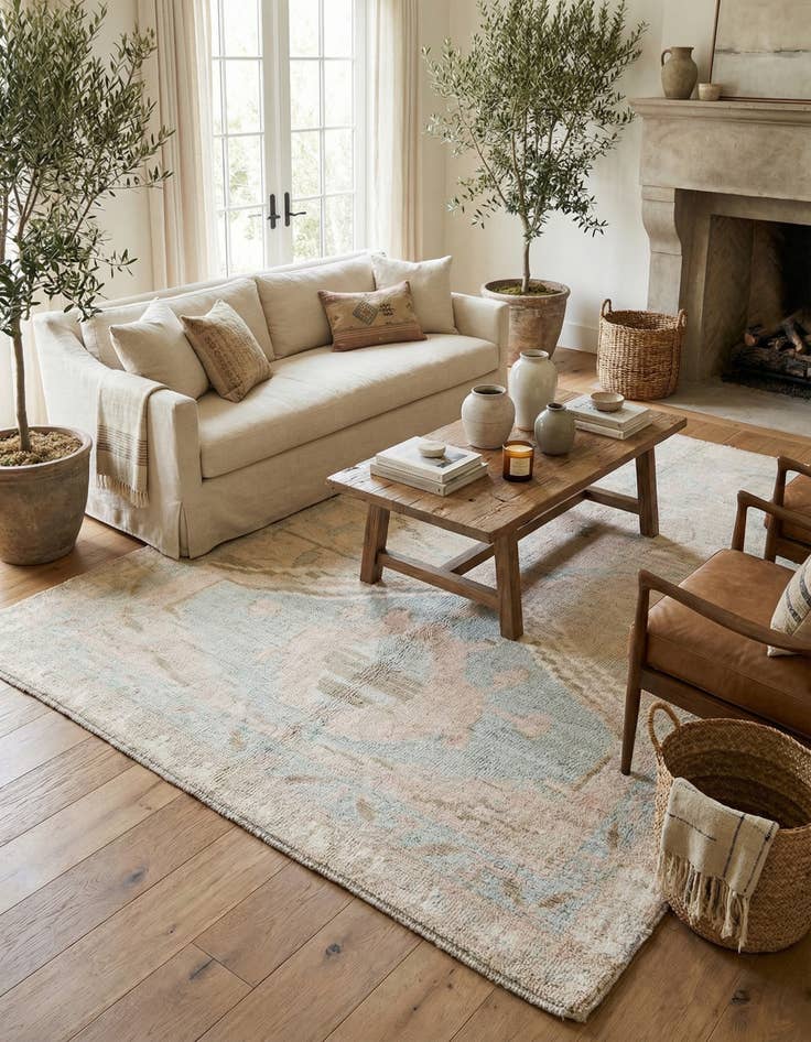 Detail image of 7' 2 x 10'  Hand Knotted Moroccan Wool Rug