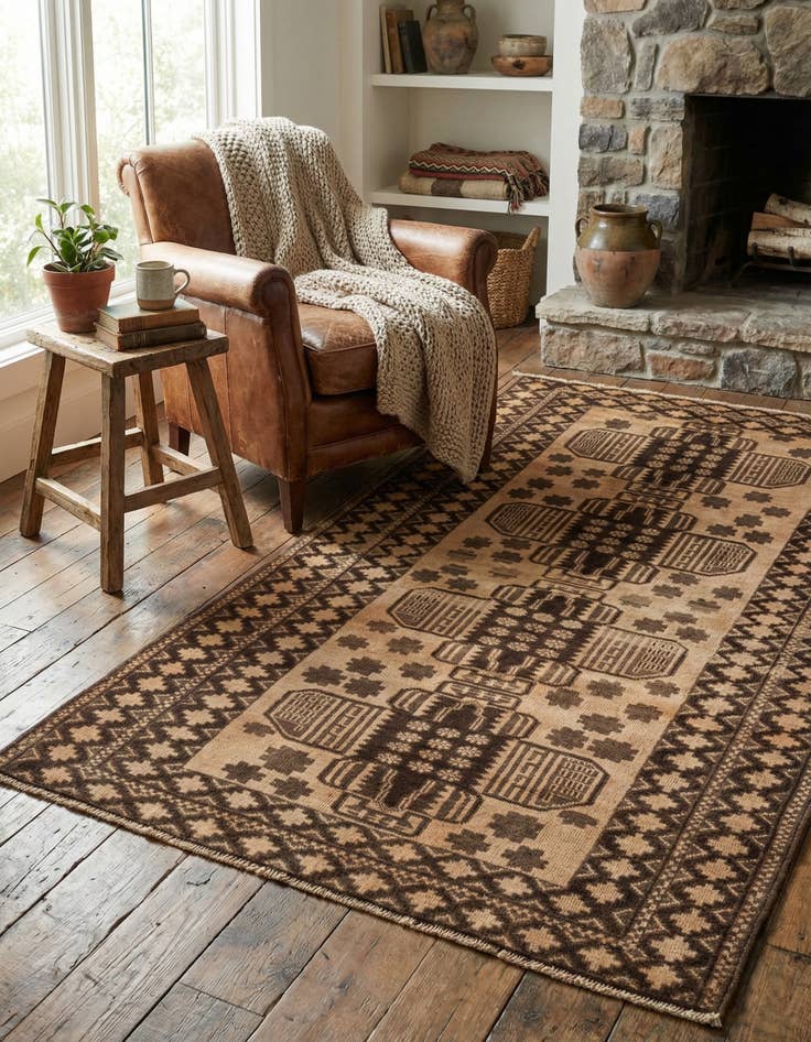 Detail image of 3' 5 x 6' 3  Hand Knotted Ultra Vintage Persian Wool Rug