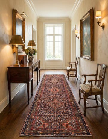 3' 8 x 10' 7 Hossainabad Wool Runner Rug