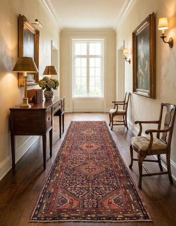 3' 8 x 10' 7 Hossainabad Wool Runner Rug