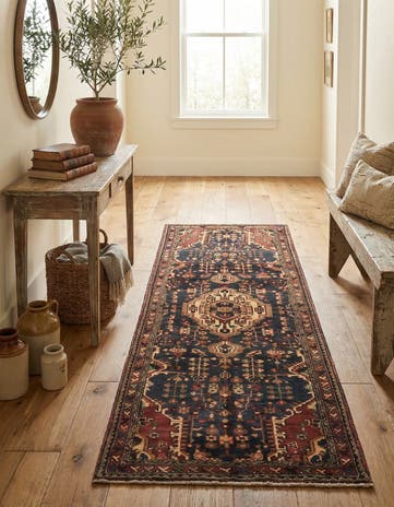3' 9 x 10' 4 Hand Knotted Nahavand Persian Wool Runner Rug