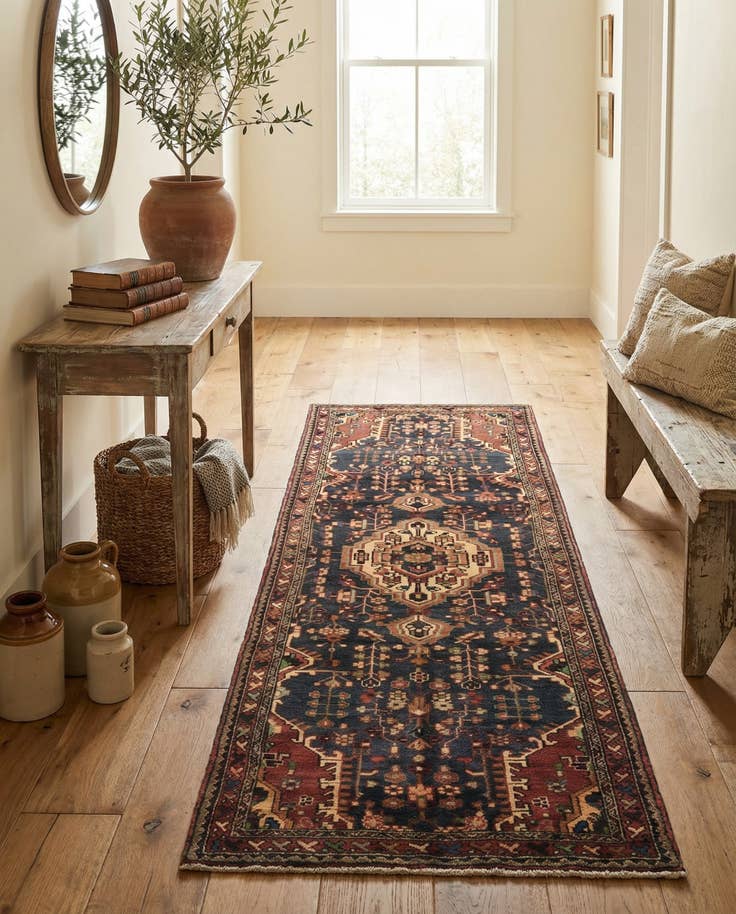 Detail image of 3' 9 x 10' 4 Hand Knotted Nahavand Persian Wool Runner Rug