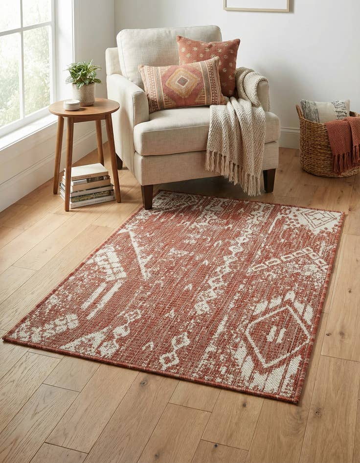Detail image of  2' x 3'  Washable Bohemian Indoor / Outdoor Rug