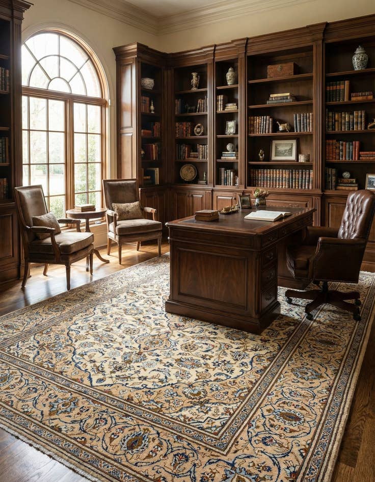 Detail image of 6' 6 x 9' 9 Kashan Wool Rug