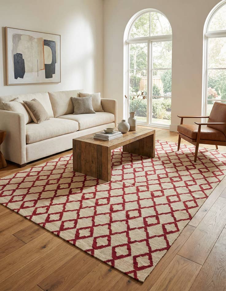 Detail image of 7' x 9' 6  Hand Woven Kilim Modern Wool Rug