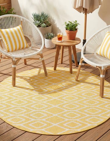 4' x 4' Easy-Clean Jill Zarin Turks and Caicos Indoor / Outdoor Round Rug