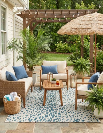 5' 3 x 8' Easy-Clean Safari Indoor / Outdoor Rug