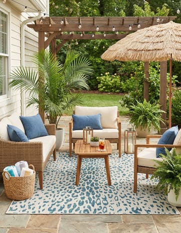5' 3 x 8' Easy-Clean Safari Indoor / Outdoor Rug