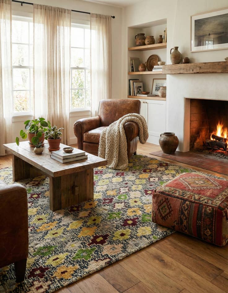 Detail image of  3' 4 x 5' 2  Hand Knotted Balouch Wool Rug