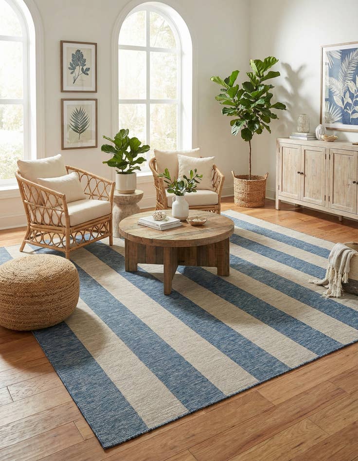 Detail image of  13' x 13'  Washable Ribbon Indoor / Outdoor Square Rug