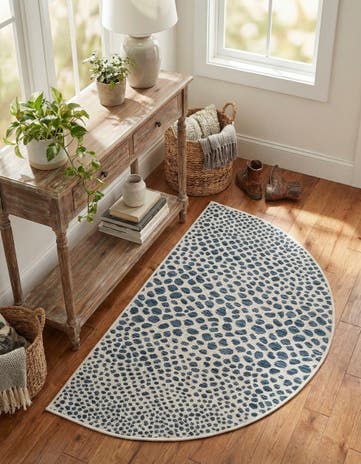 Blue Easy-Clean Jill Zarin Cape Town Indoor / Outdoor Hearth Rug