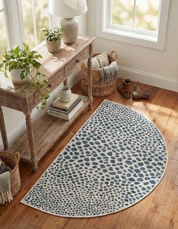 Blue Easy-Clean Jill Zarin Cape Town Indoor / Outdoor Hearth Rug