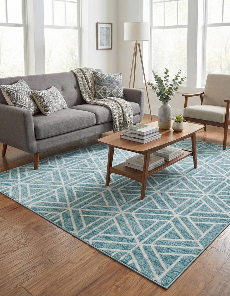 Detail image of 7' x 7' Lattice Trellis Square Rug