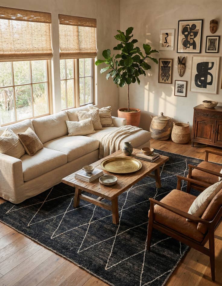 Detail image of 8' 2 x 10' 2  Hand Knotted Moroccan Wool Rug