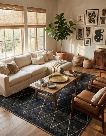 8' 2 x 10' 2 Hand Knotted Moroccan Wool Rug