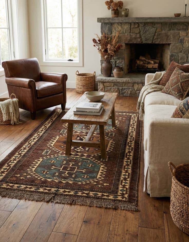 Detail image of 4' 6 x 6' 7  Hand Knotted Kars Wool Rug