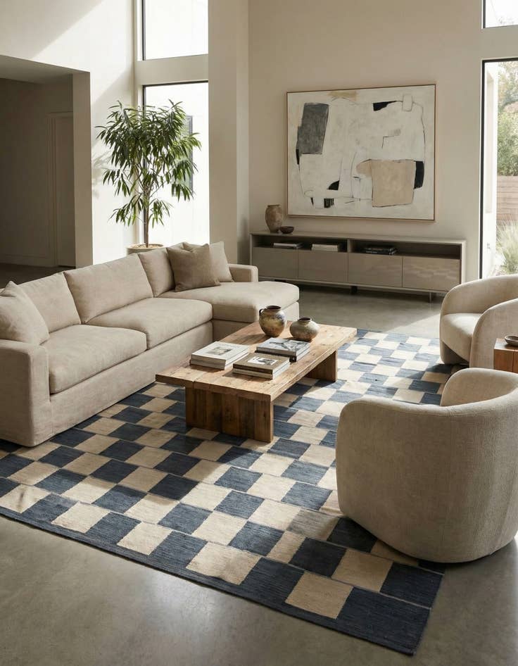 Detail image of 10' 3 x 12' 11  Hand Woven Kilim Modern Wool Rug