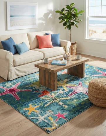 6' 1 x 9' Washable Amalfi Rug