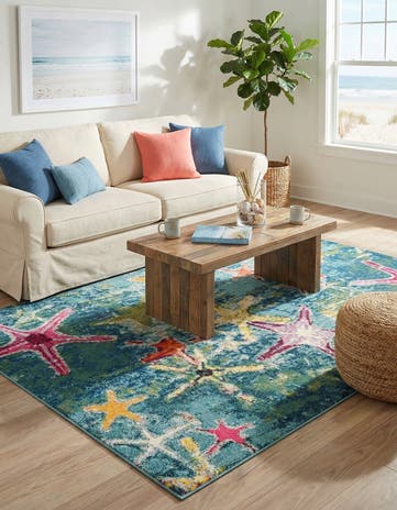 6' 1 x 9' Washable Amalfi Rug