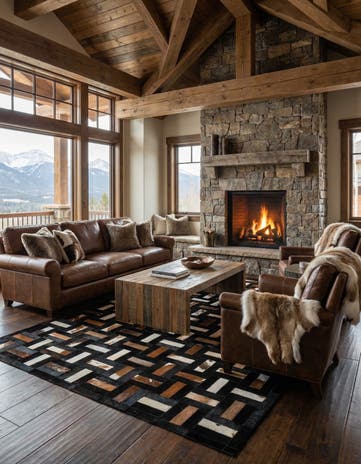 5' 3 x 8' 1 Cowhide - Patchwork Rug