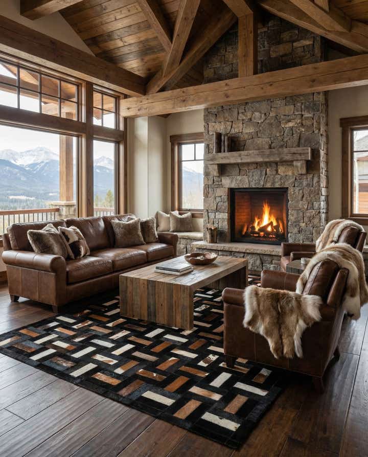 5' 3 x 8' 1 Cowhide - Patchwork Rug
