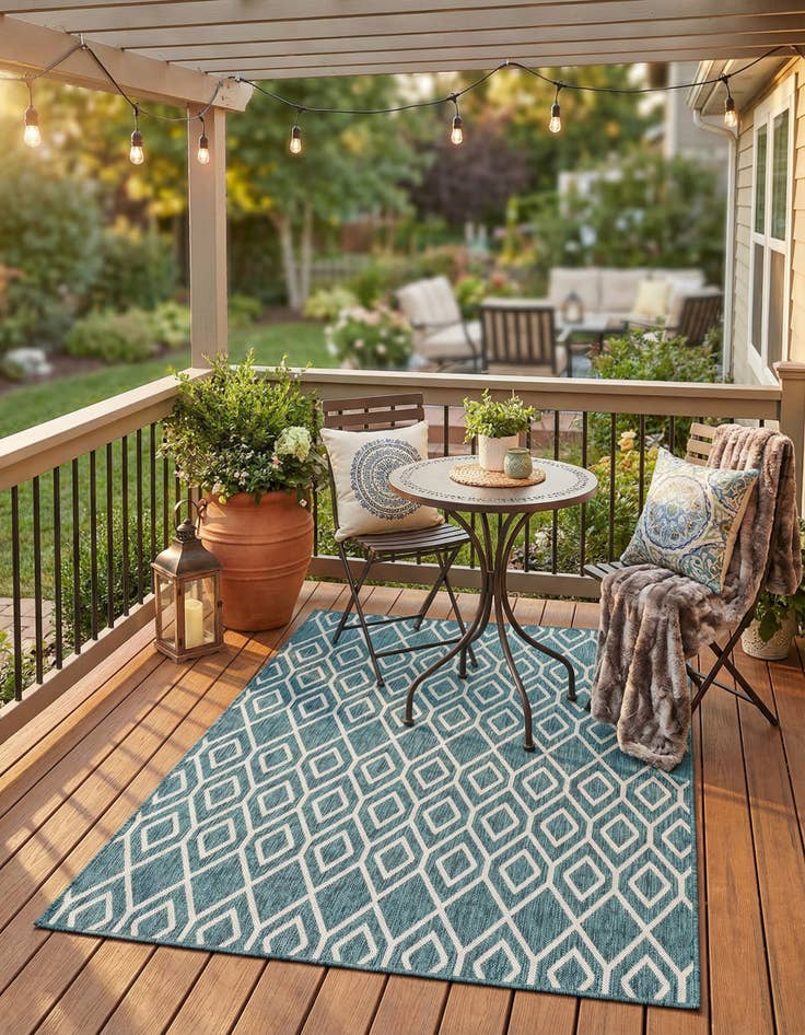 Detail image of 1' 4 x 1' 4  Washable Jill Zarin Turks and Caicos Indoor / Outdoor Sample Rug