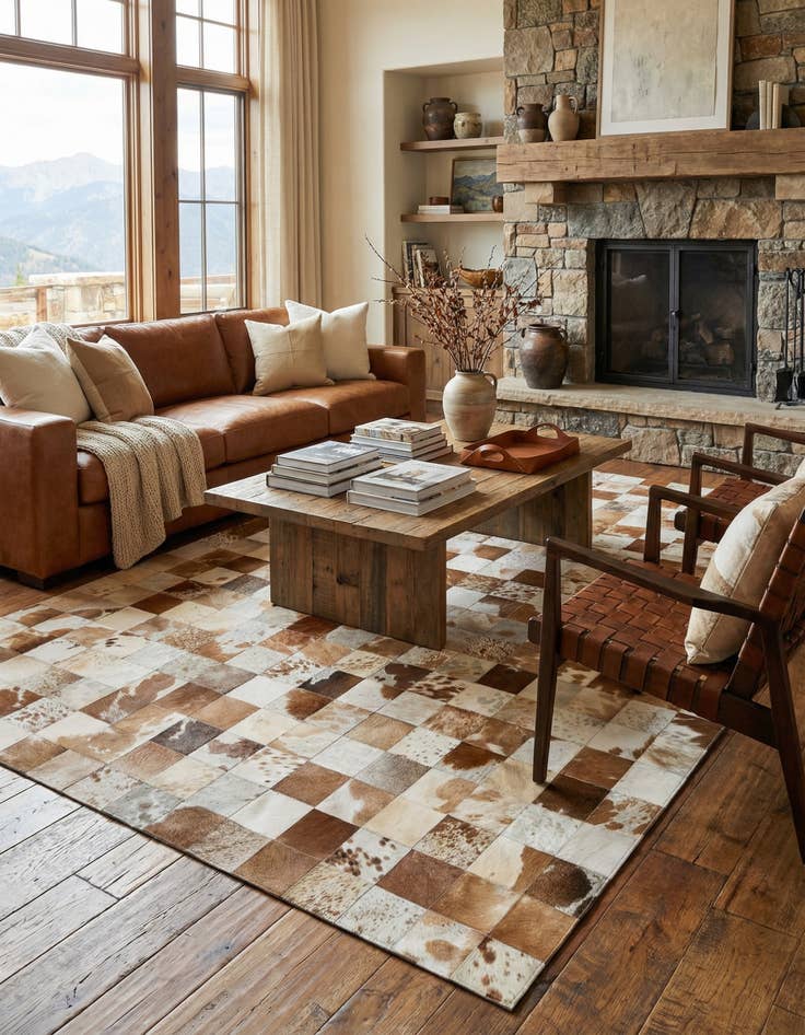Detail image of  8' 1 x 9' 11 Cowhide - Patchwork Rug