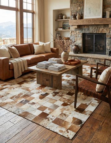 8' 1 x 9' 11 Cowhide - Patchwork Rug