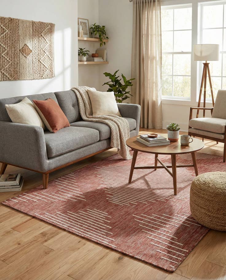 Detail image of 4' x 6' Easy-Clean Modern Indoor / Outdoor Rug