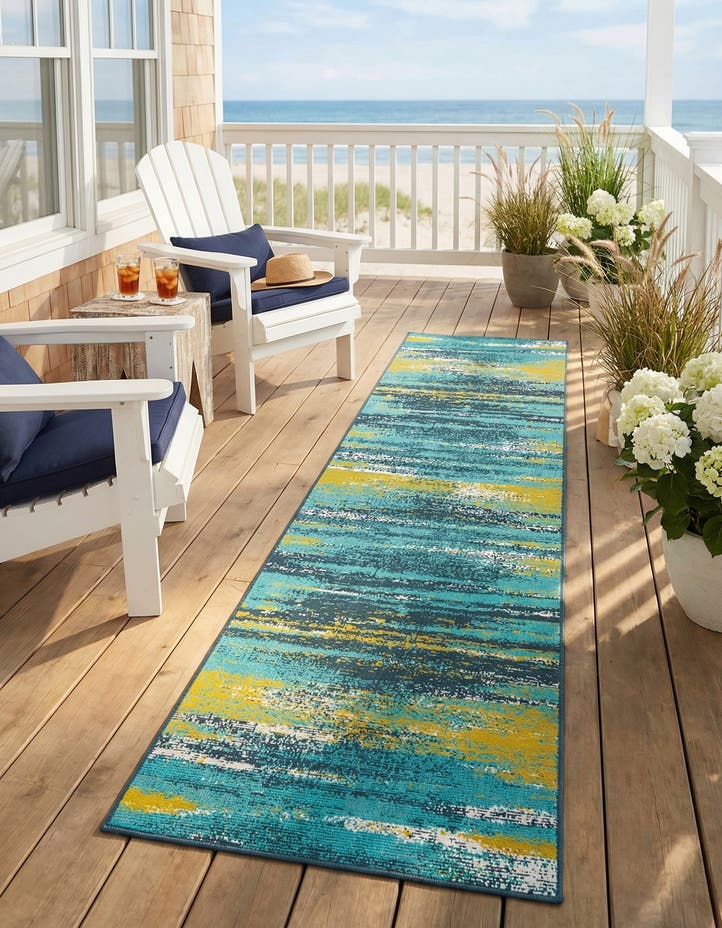 2' 7 x 12' Easy-Clean Coastal Indoor / Outdoo...
