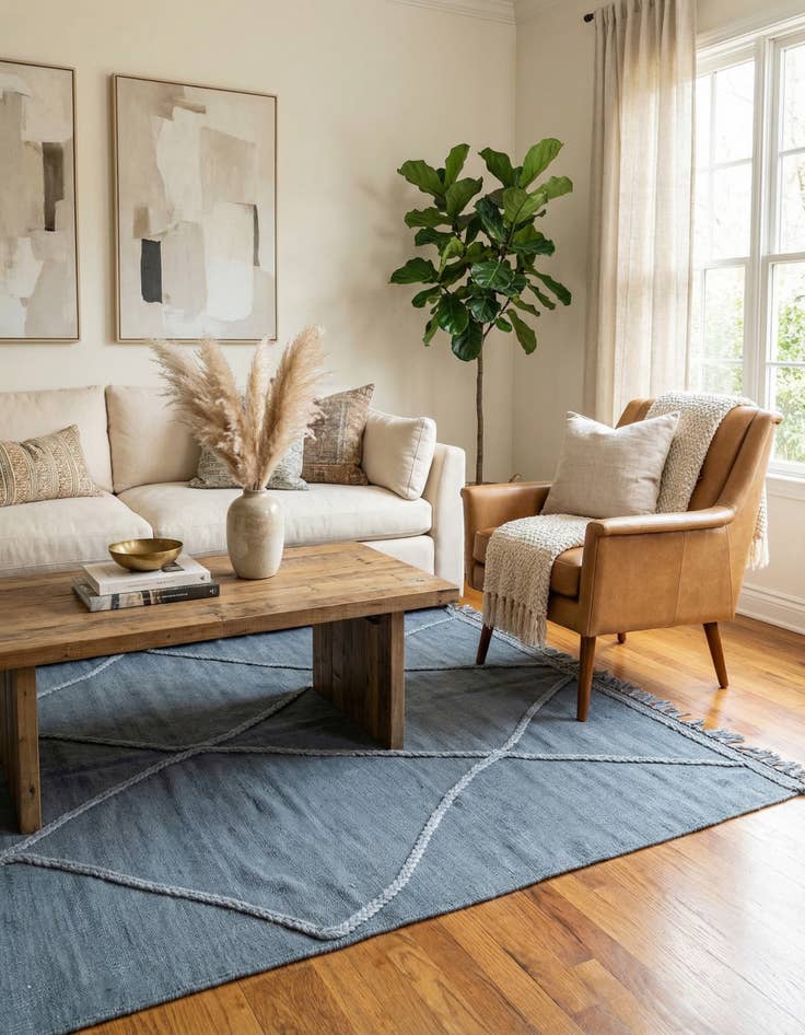 Detail image of 3' 4 x 5'  Hand Woven Kilim Modern Wool Rug