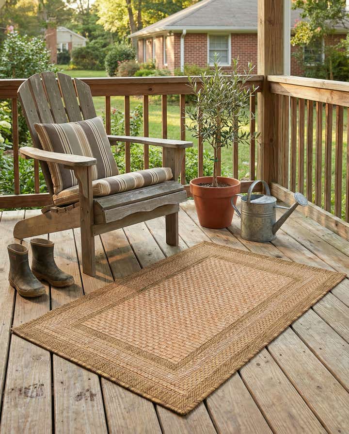2' 2 x 3' Easy-Clean Border Indoor / Outdoor Rug