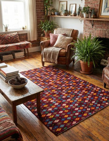 4' x 5' 9 Hand Knotted Balouch Wool Rug