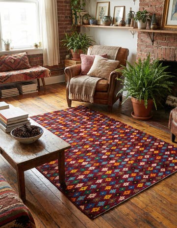 4' x 5' 9 Hand Knotted Balouch Wool Rug