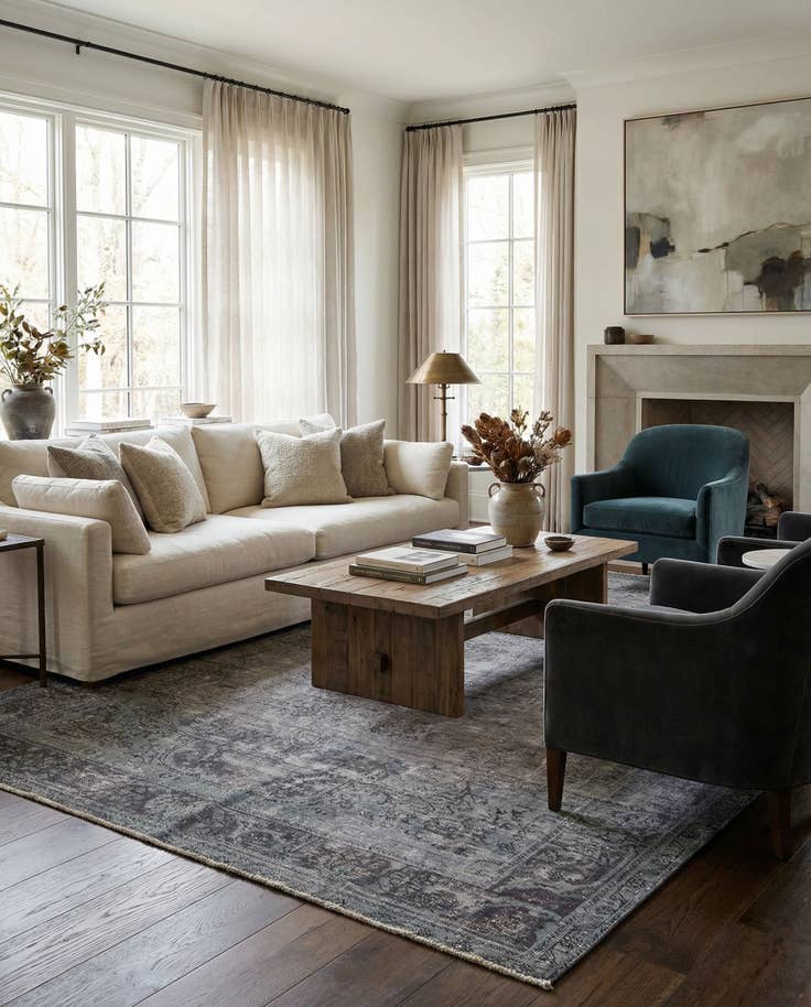 Detail image of 6' 4 x 9' 7 Hand Knotted Ultra Vintage Persian Wool Rug