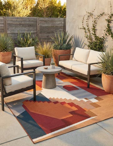 6' x 9' Easy-Clean Modern Indoor / Outdoor Rug