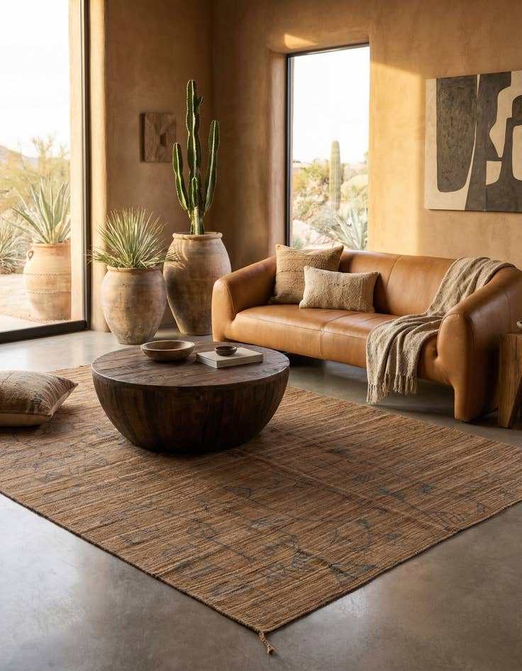 Detail image of 6' 8 x 9' 9  Hand Woven Kilim Modern Wool Rug