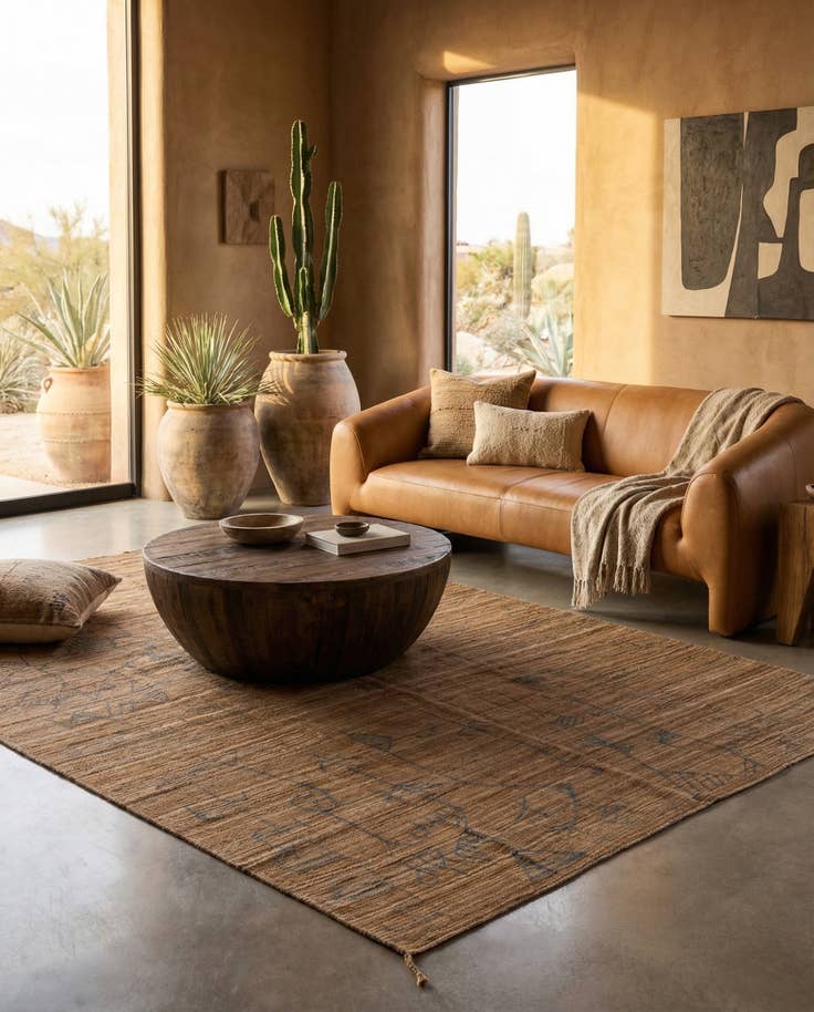 Detail image of 6' 8 x 9' 9 Hand Woven Kilim Modern Wool Rug