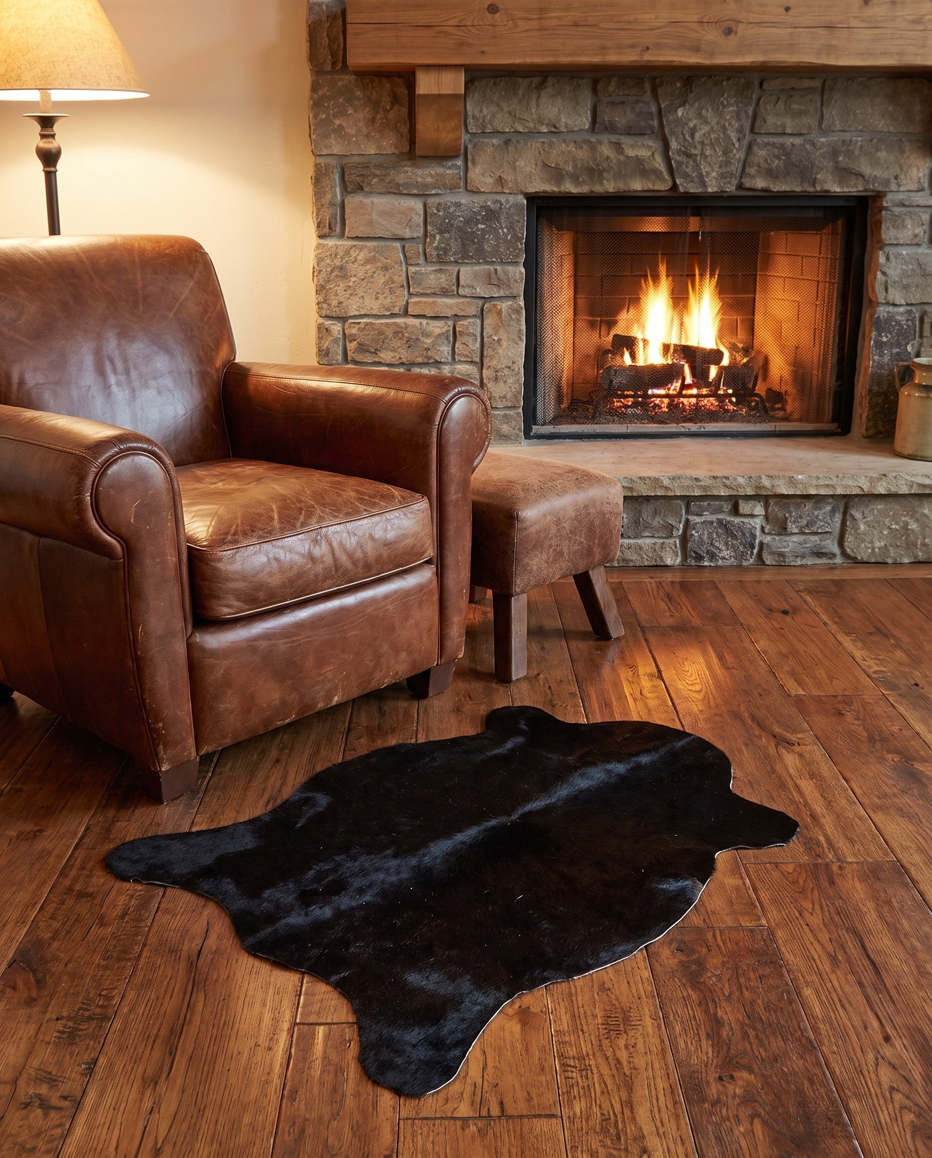2' 1 x 2' 10 Cowhide Leather Rug