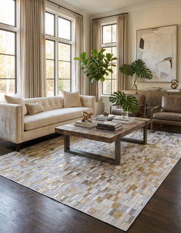 4' 11 x 7' 11 Cowhide - Patchwork Rug
