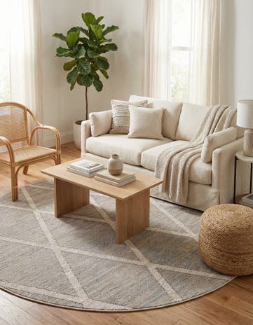 Beige Starlight Round Rug